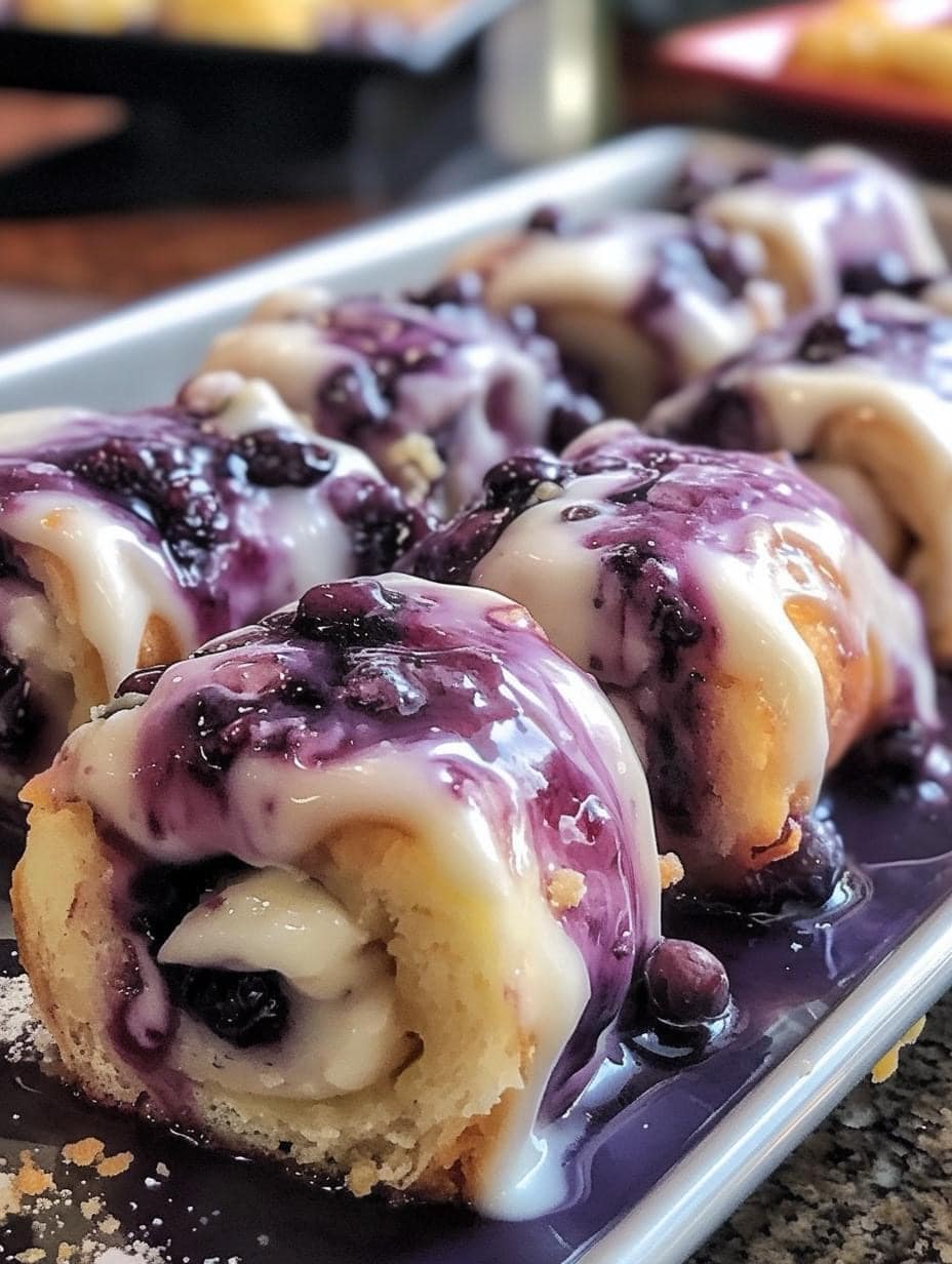 How to make Infused Blueberry Cheesecake Rolls 🍇